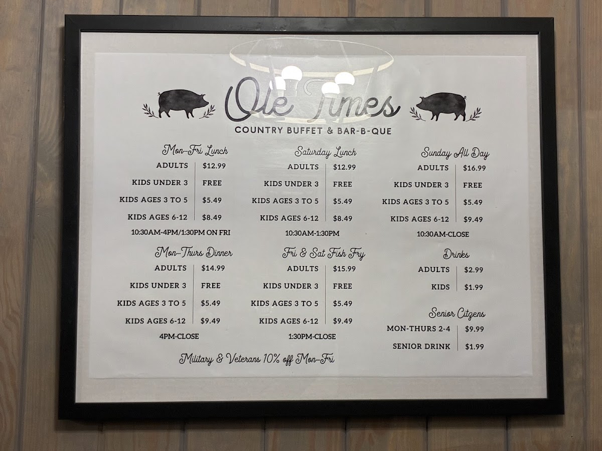 Menu Ole Times Country Buffet Savannah-2