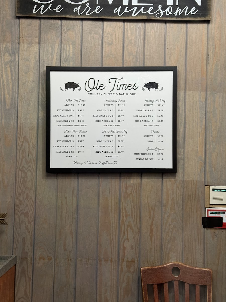 Menu Ole Times Country Buffet Savannah-3